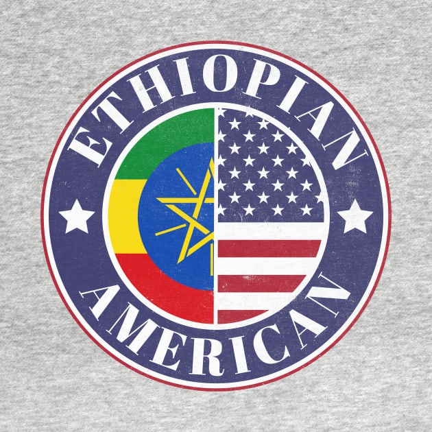 Proud Ethiopian-American Badge - Ethiopia Flag by Yesteeyear